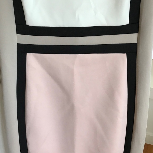 CALVIN KLEIN Colorblock Scuba Bodycon Dress Pink Cream NWT Women’s Plus Size 14 - Picture 5 of 16